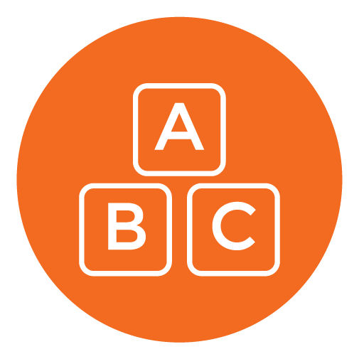 ABC Blocks on Orange Circle